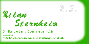 milan sternheim business card